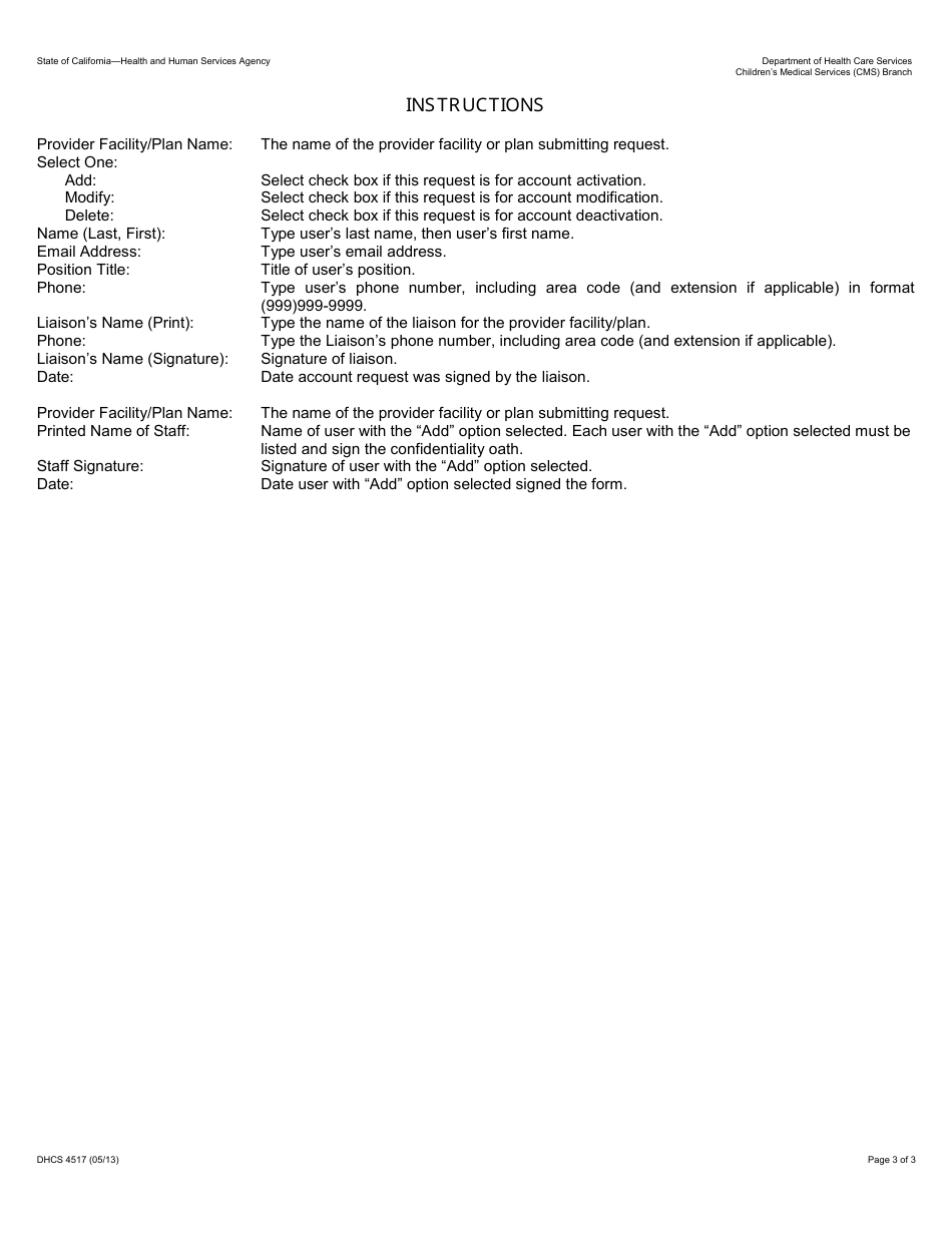 Form DHCS4517 Provider Electronic Data Interchange (Pedi) Account Request - California, Page 3