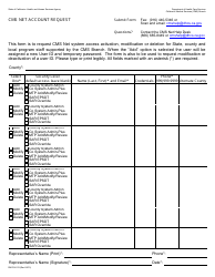 Form DHCS4513 Cms Net Account Request - California