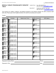 Document preview: Form DHCS4510 Cms Net Medical Therapy Program Mtp Therapist Table - California