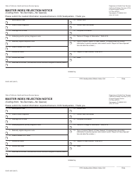 Document preview: Form DHCS4087 Master Index Rejection Notice - California