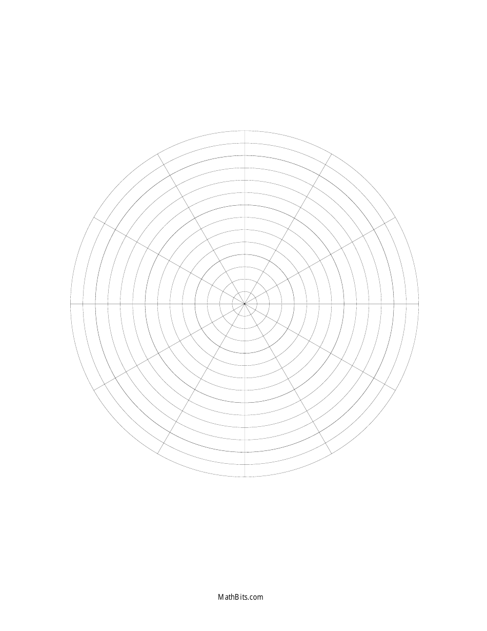 One Full Page Polar Graph Paper Download Printable PDF Templateroller