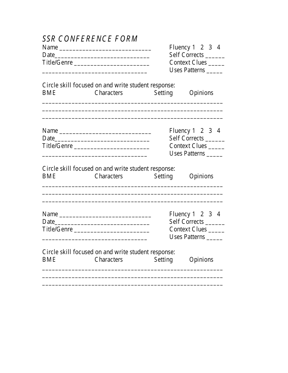 Ssr Conference Form Template Fill Out, Sign Online and Download PDF