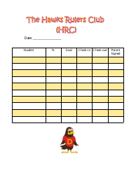 Document preview: Student Daily Tracking Sheet Template - the Hawks Rulers Club