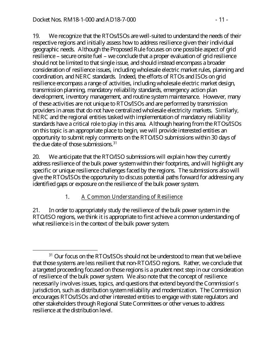 Docket Nos. Rm18-1-000 - Grid Reliability and Resilience Pricing, Page 11