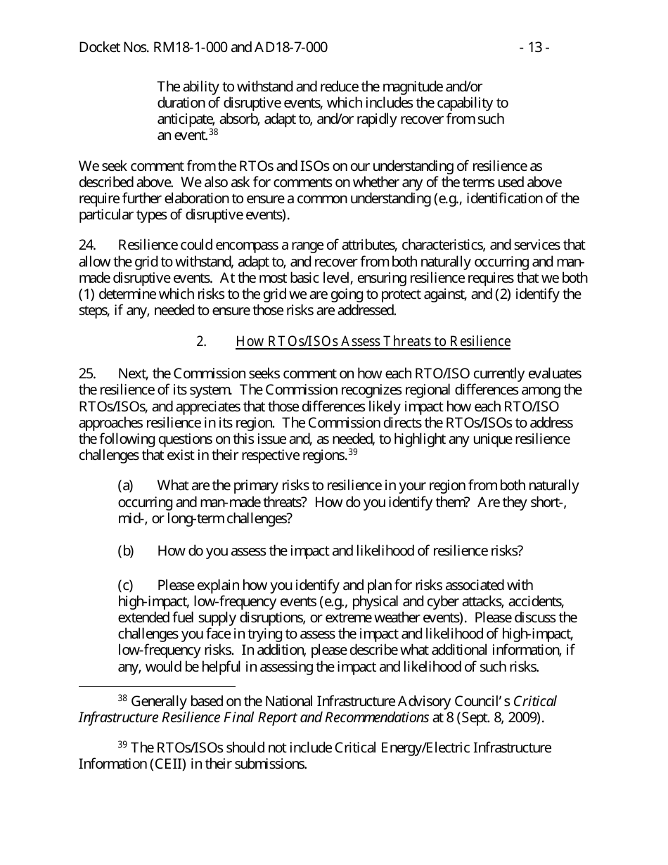 Docket Nos. Rm18-1-000 - Grid Reliability and Resilience Pricing, Page 13