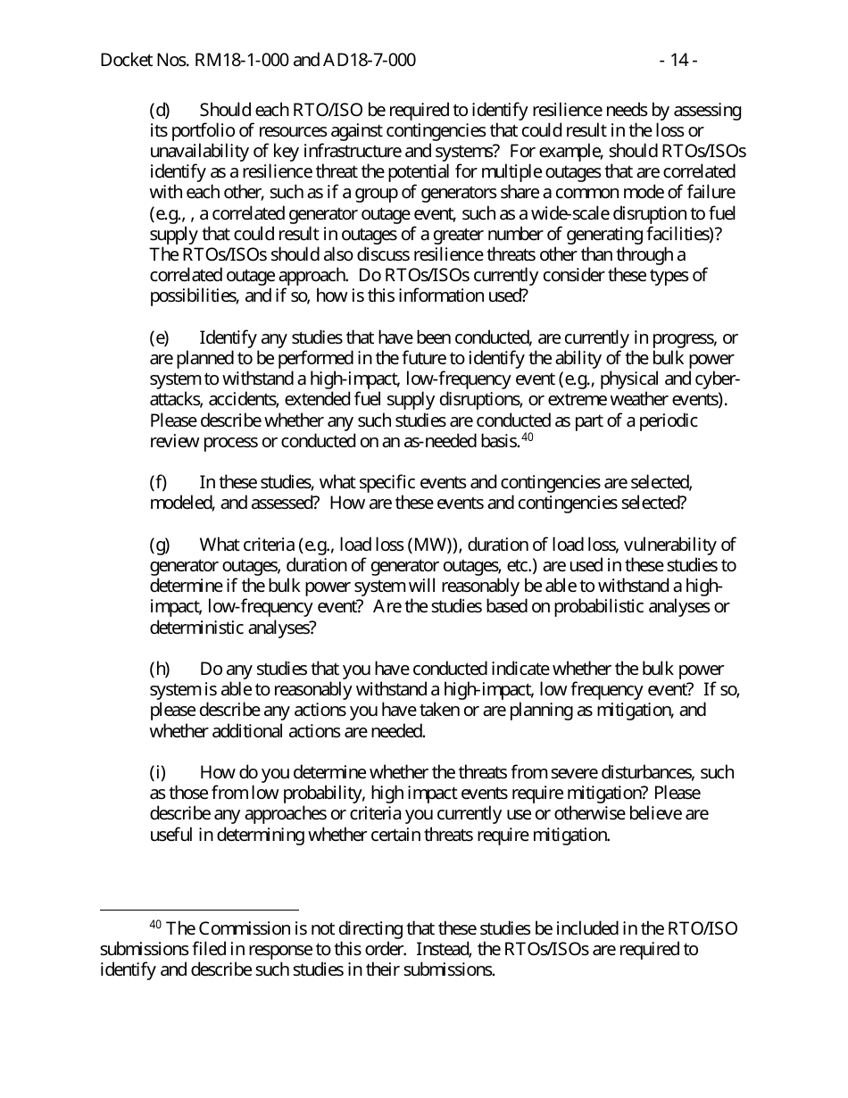 Docket Nos. Rm18-1-000 - Grid Reliability and Resilience Pricing, Page 14