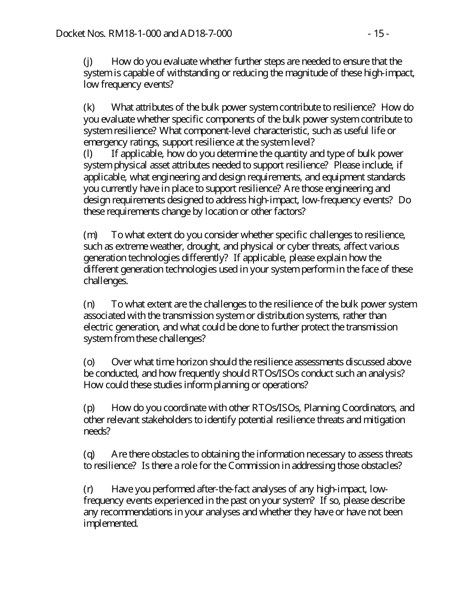 Docket Nos. Rm18-1-000 - Grid Reliability and Resilience Pricing, Page 15