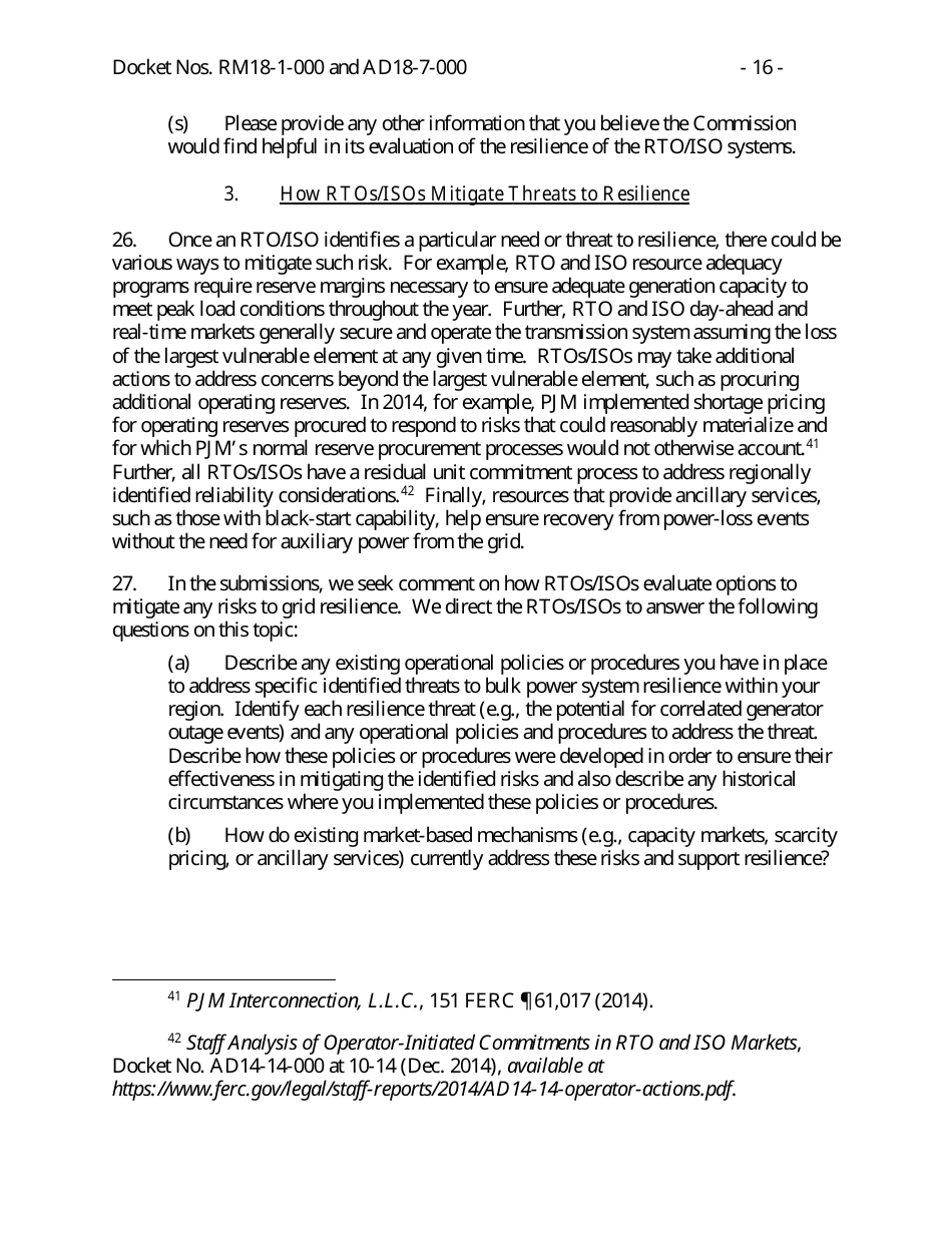 Docket Nos. Rm18-1-000 - Grid Reliability and Resilience Pricing, Page 16