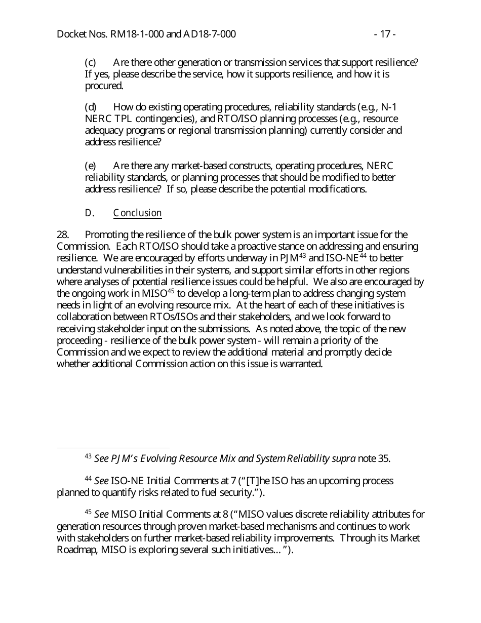 Docket Nos. Rm18-1-000 - Grid Reliability and Resilience Pricing, Page 17