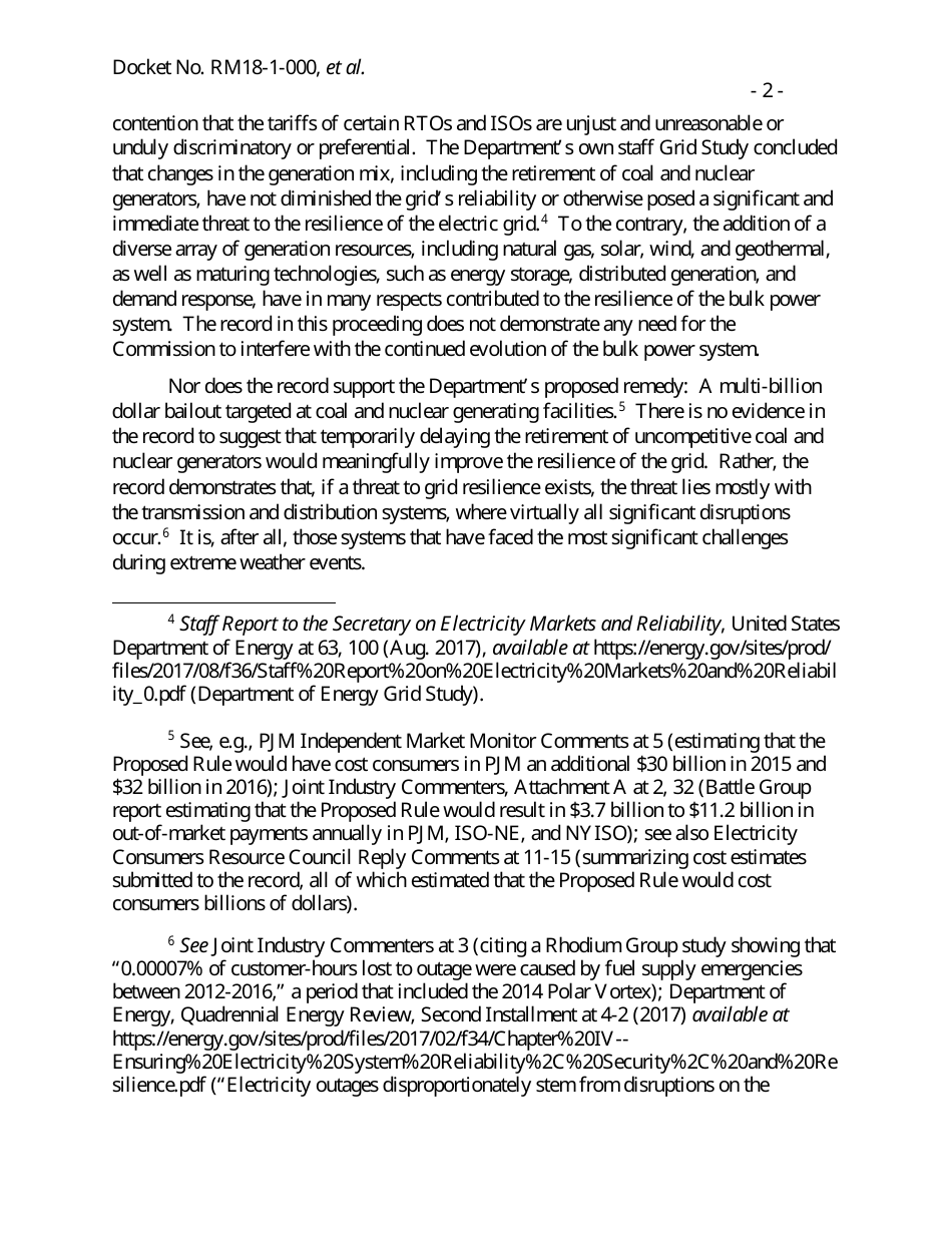 Docket Nos. Rm18-1-000 - Grid Reliability and Resilience Pricing, Page 28