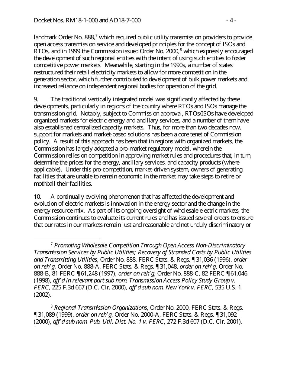 Docket Nos. Rm18-1-000 - Grid Reliability and Resilience Pricing, Page 4