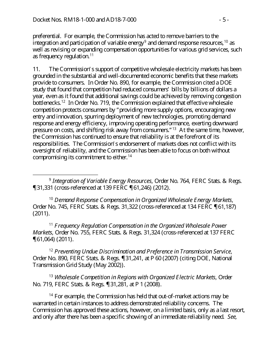 Docket Nos. Rm18-1-000 - Grid Reliability and Resilience Pricing, Page 5