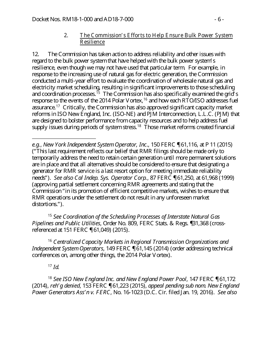 Docket Nos. Rm18-1-000 - Grid Reliability and Resilience Pricing, Page 6