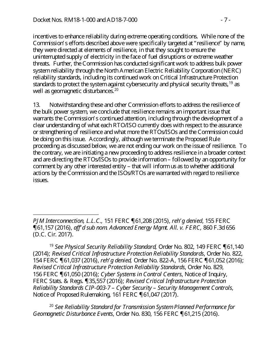 Docket Nos. Rm18-1-000 - Grid Reliability and Resilience Pricing, Page 7