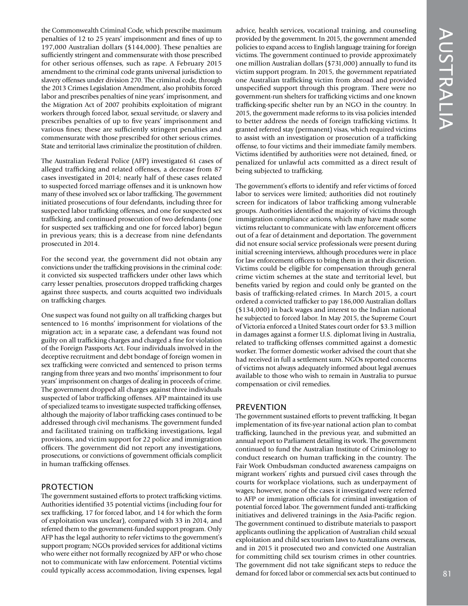 Trafficking in Persons Report: Country Narratives (A-C), Page 17