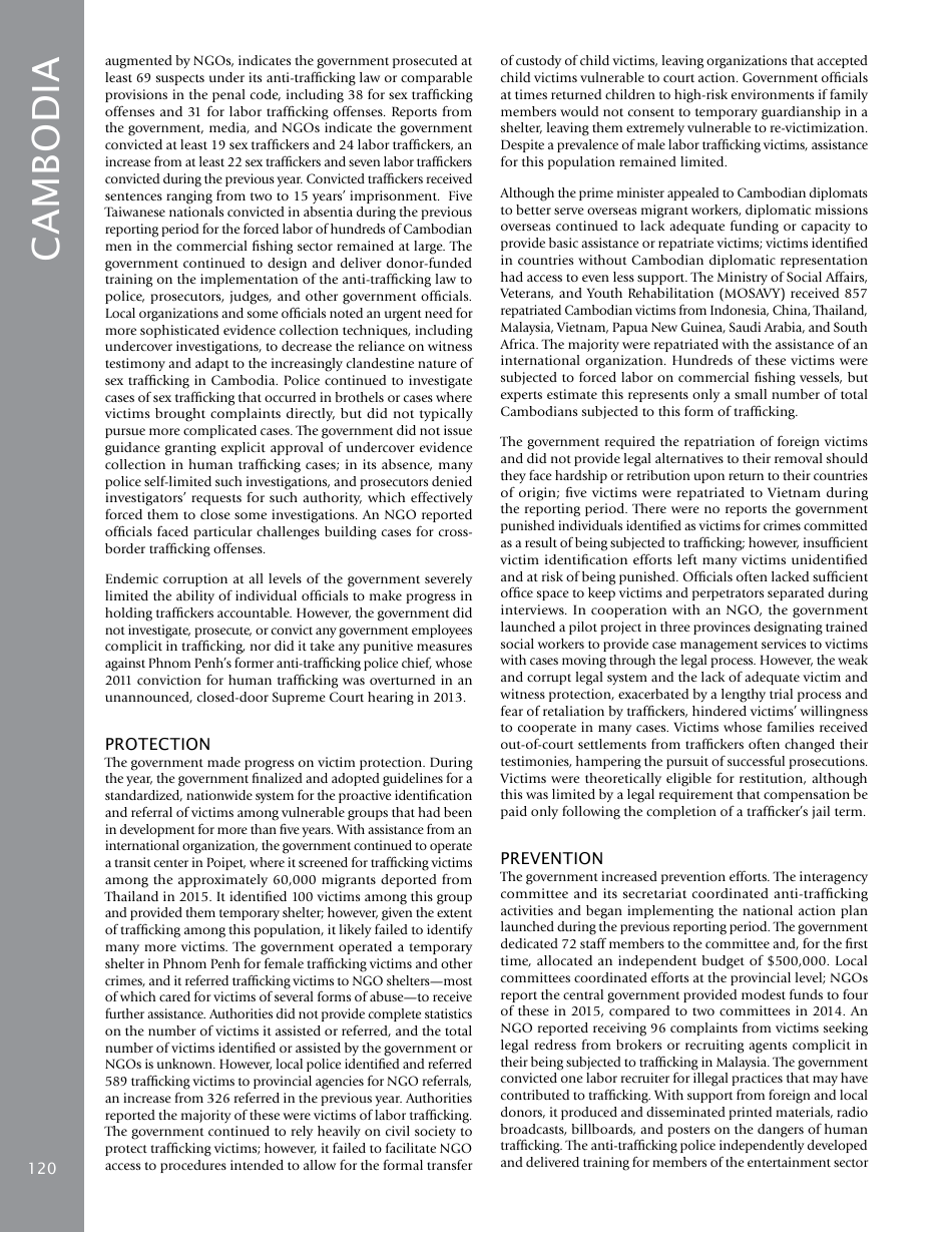 Trafficking in Persons Report: Country Narratives (A-C), Page 56