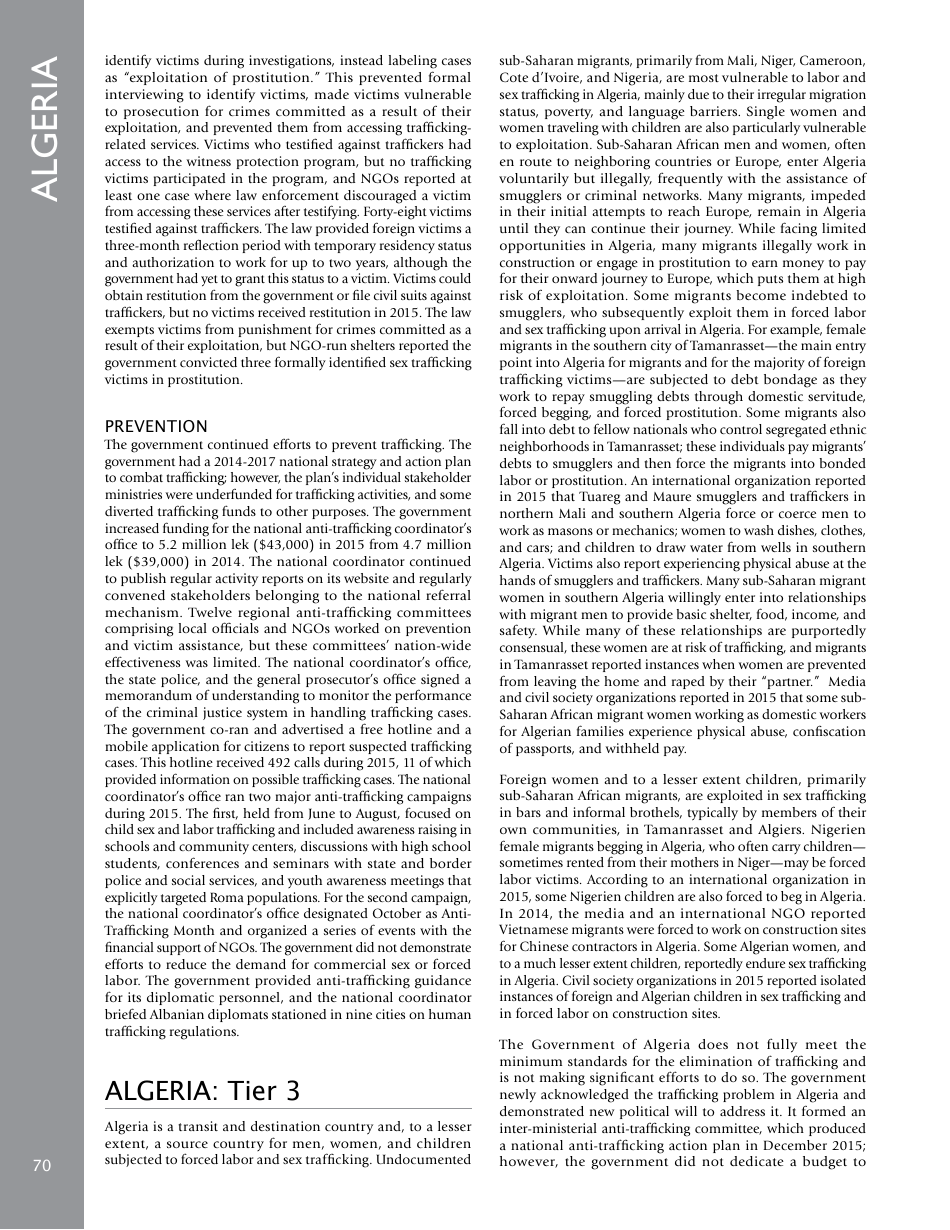 Trafficking in Persons Report: Country Narratives (A-C), Page 6