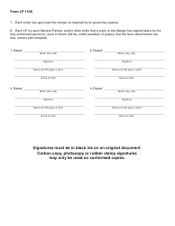 Form LP1108 Articles of Merger - Illinois, Page 2