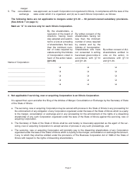 Form BCA11.25 Articles of Merger, Consolidation or Exchange - Illinois, Page 2