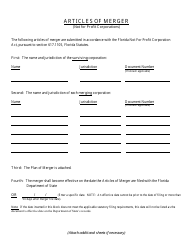 Form INHS65 Articles of Merger (Not for Profit Corporations) - Florida, Page 3