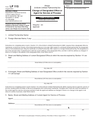 Form LP115 Change of Designated Office or Agent for Service of Process - Illinois