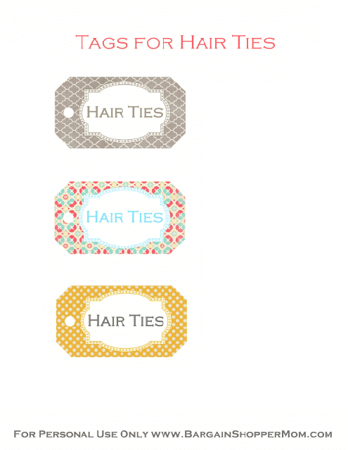 Hair Ties Tag Templates - Preview Image
