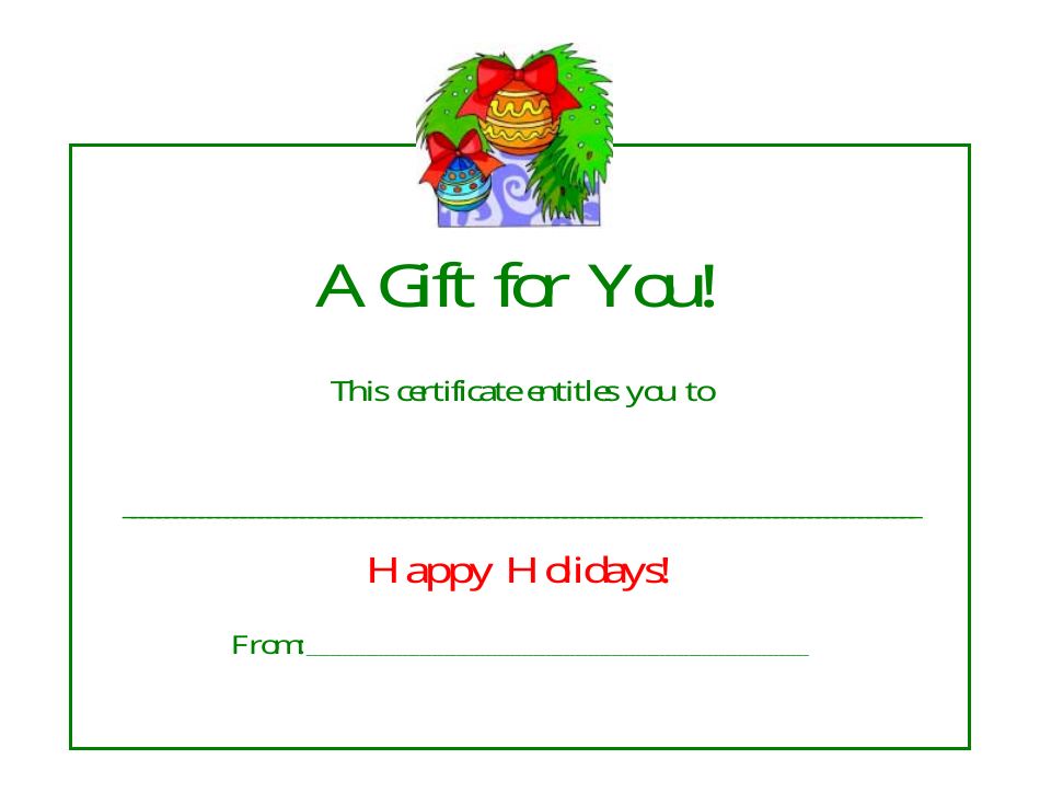 Happy Holidays Certificate Template - a Gift for You, Page 1