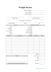 Document preview: Freight Invoice Template