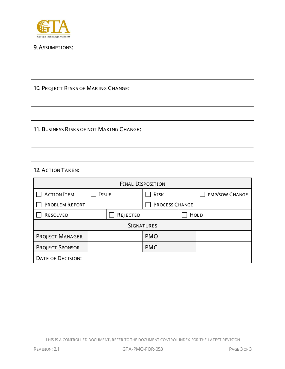 Form GTA-PMO-FOR-053 Project Change Request - Georgia (United States), Page 3