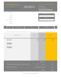 Document preview: Invoice Template With Hours and Rate