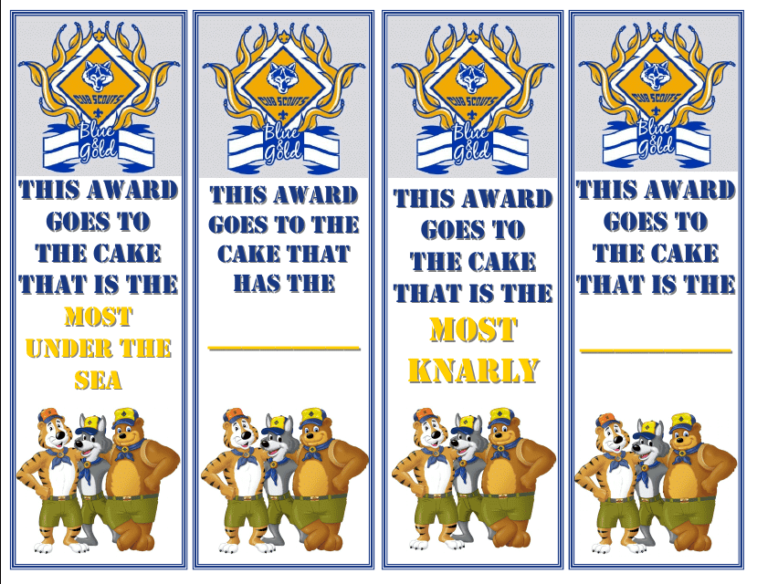Cub Scouts Award Certificates Template