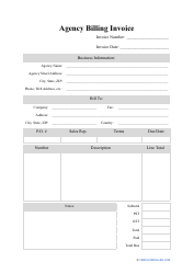 Document preview: Agency Billing Invoice Template