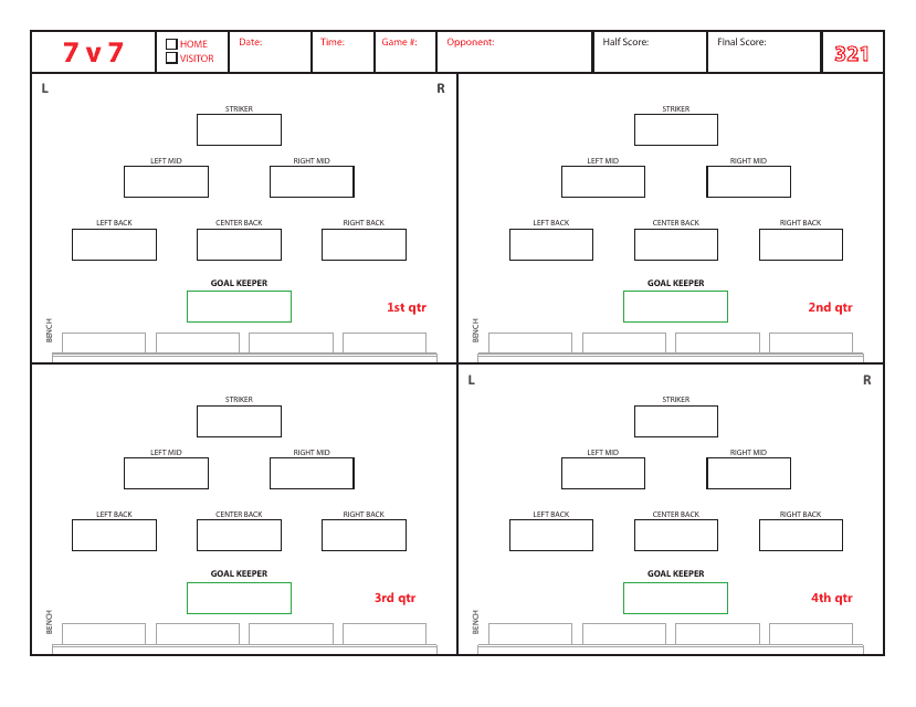 Soccer Formation Lineup Sheet Preview - Templateroller.com