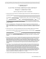 Form 830 Electric System Construction Contract