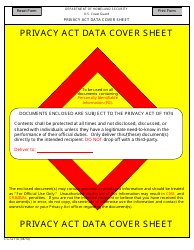 Document preview: DHS Form CG-5211A Privacy Act Data Cover Sheet