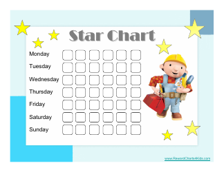 Document preview: Bob the Builder-Styled Star Reward Chart for Kids