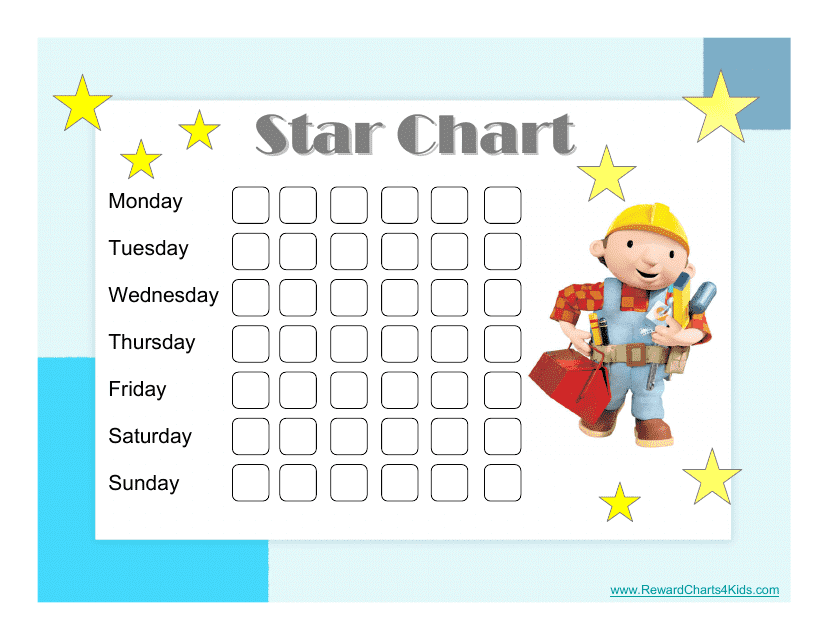 Bob the Builder-Styled Star Reward Chart for Kids