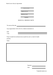 Document preview: Medical Absence Note Form