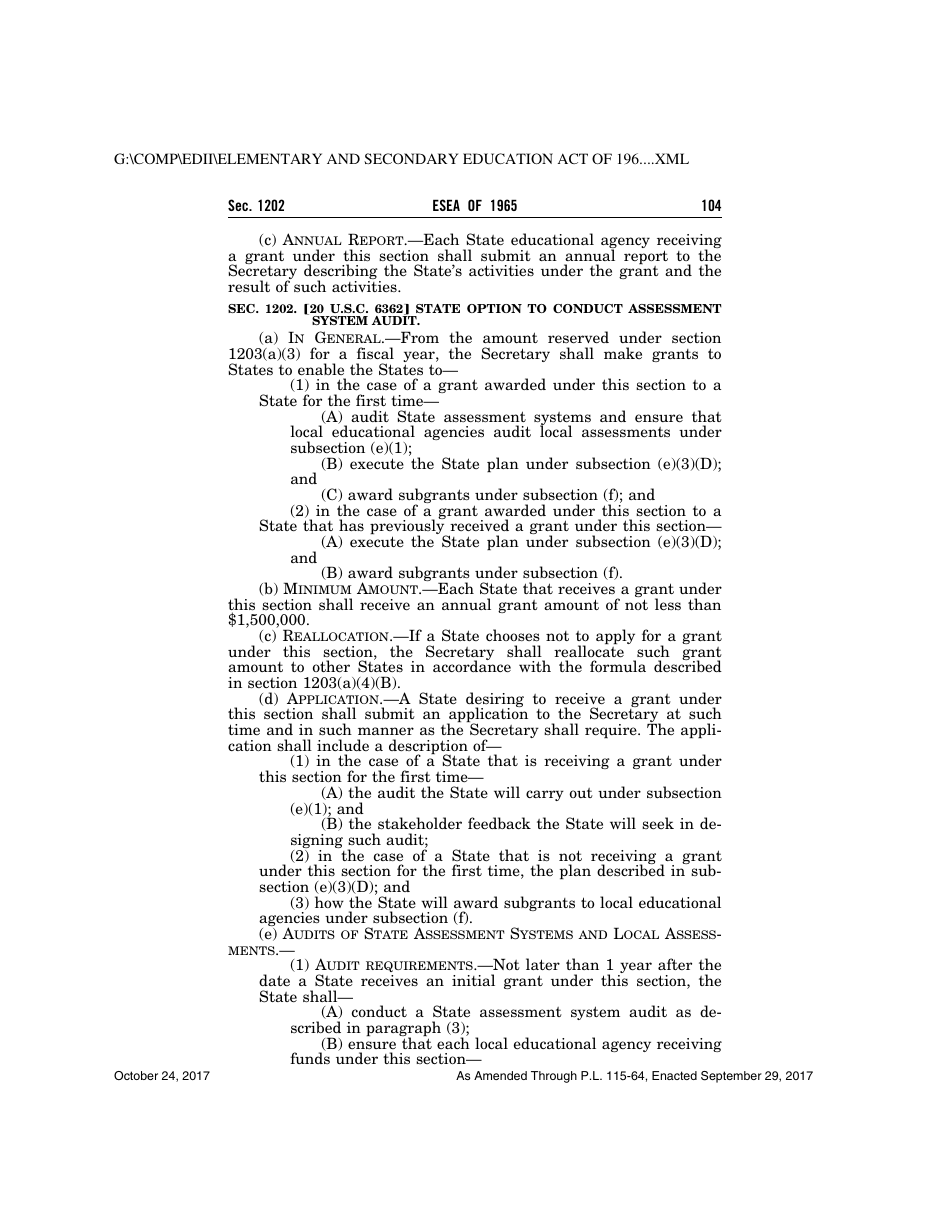 Elementary and Secondary Education Act of 1965, Page 104