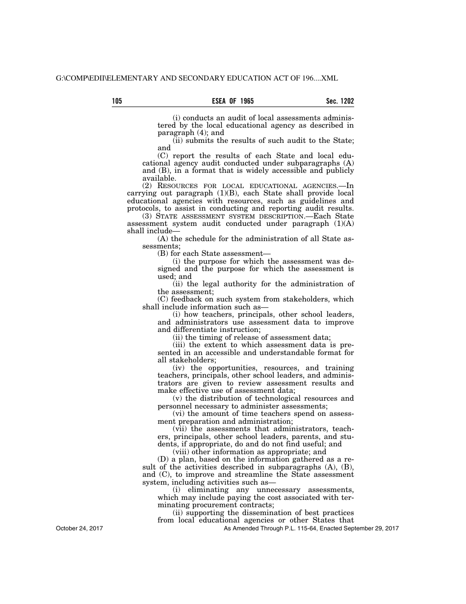 Elementary and Secondary Education Act of 1965, Page 105