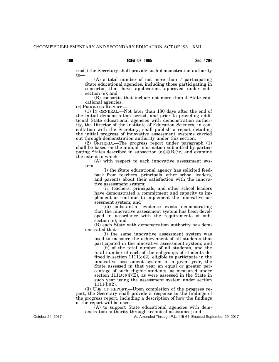 Elementary and Secondary Education Act of 1965, Page 109