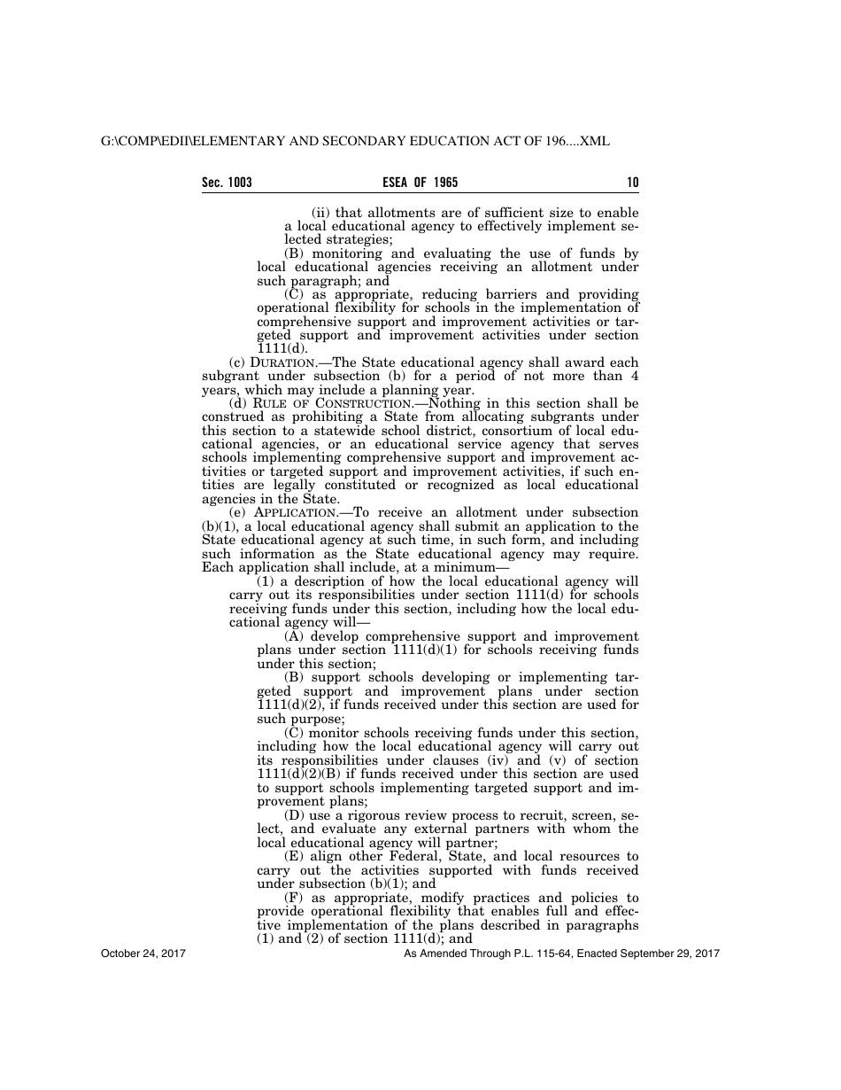 Elementary and Secondary Education Act of 1965, Page 10