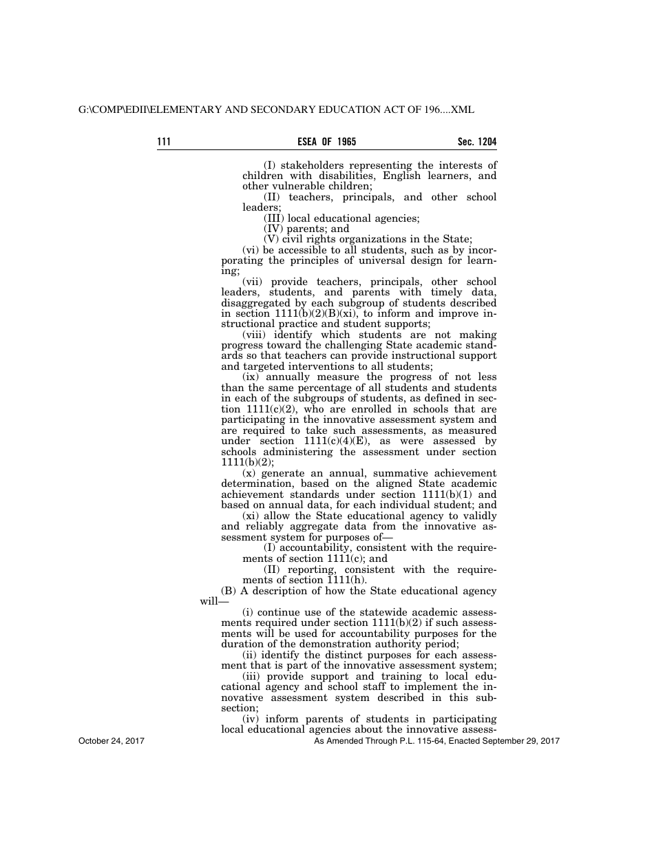 Elementary and Secondary Education Act of 1965, Page 111