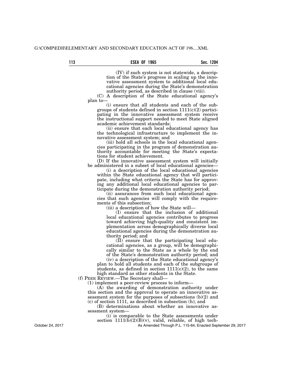 Elementary and Secondary Education Act of 1965, Page 113