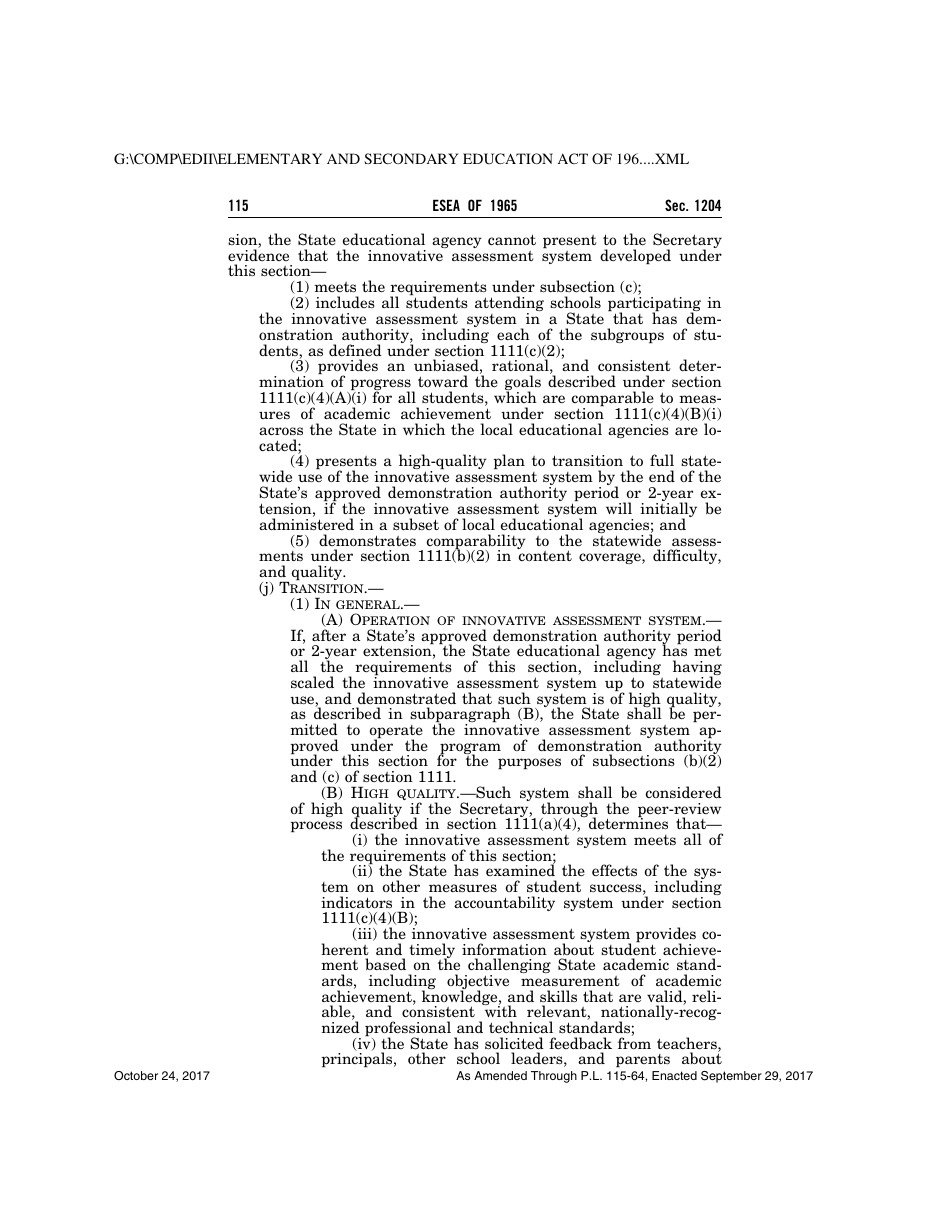 Elementary and Secondary Education Act of 1965, Page 115