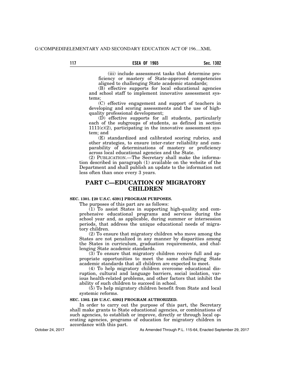Elementary and Secondary Education Act of 1965, Page 117