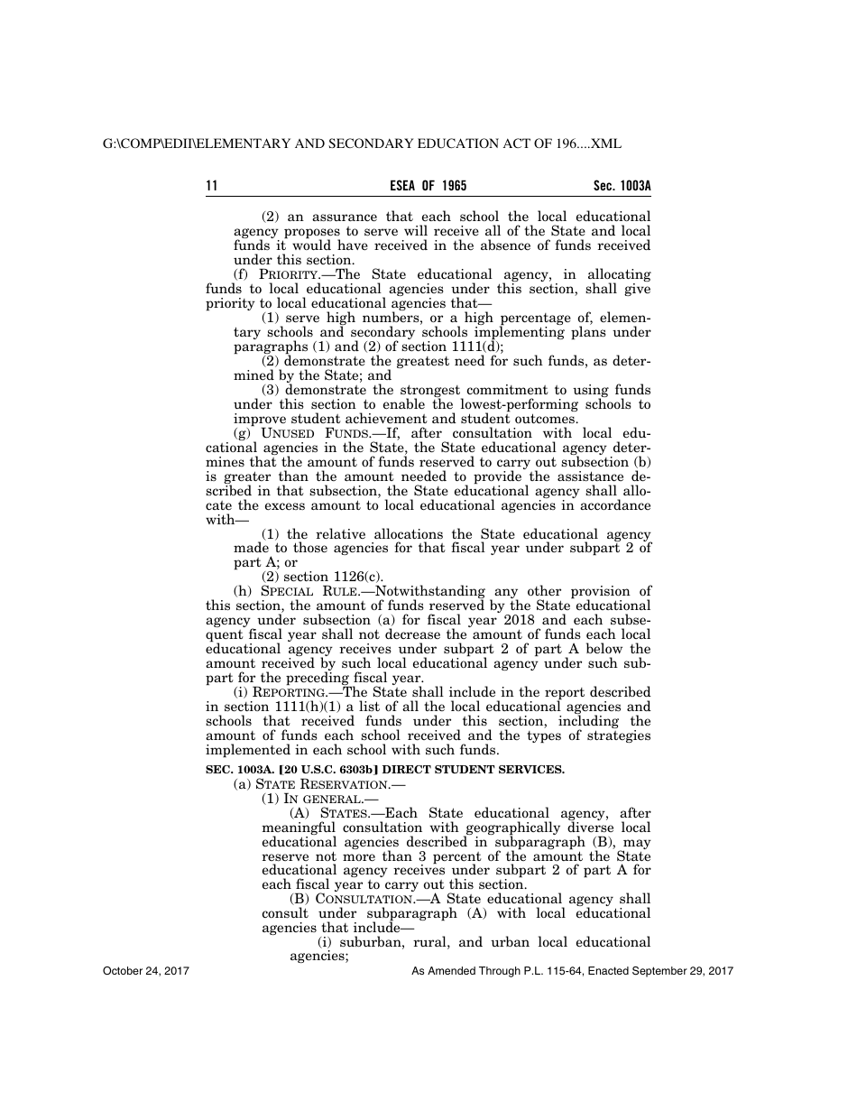Elementary and Secondary Education Act of 1965, Page 11