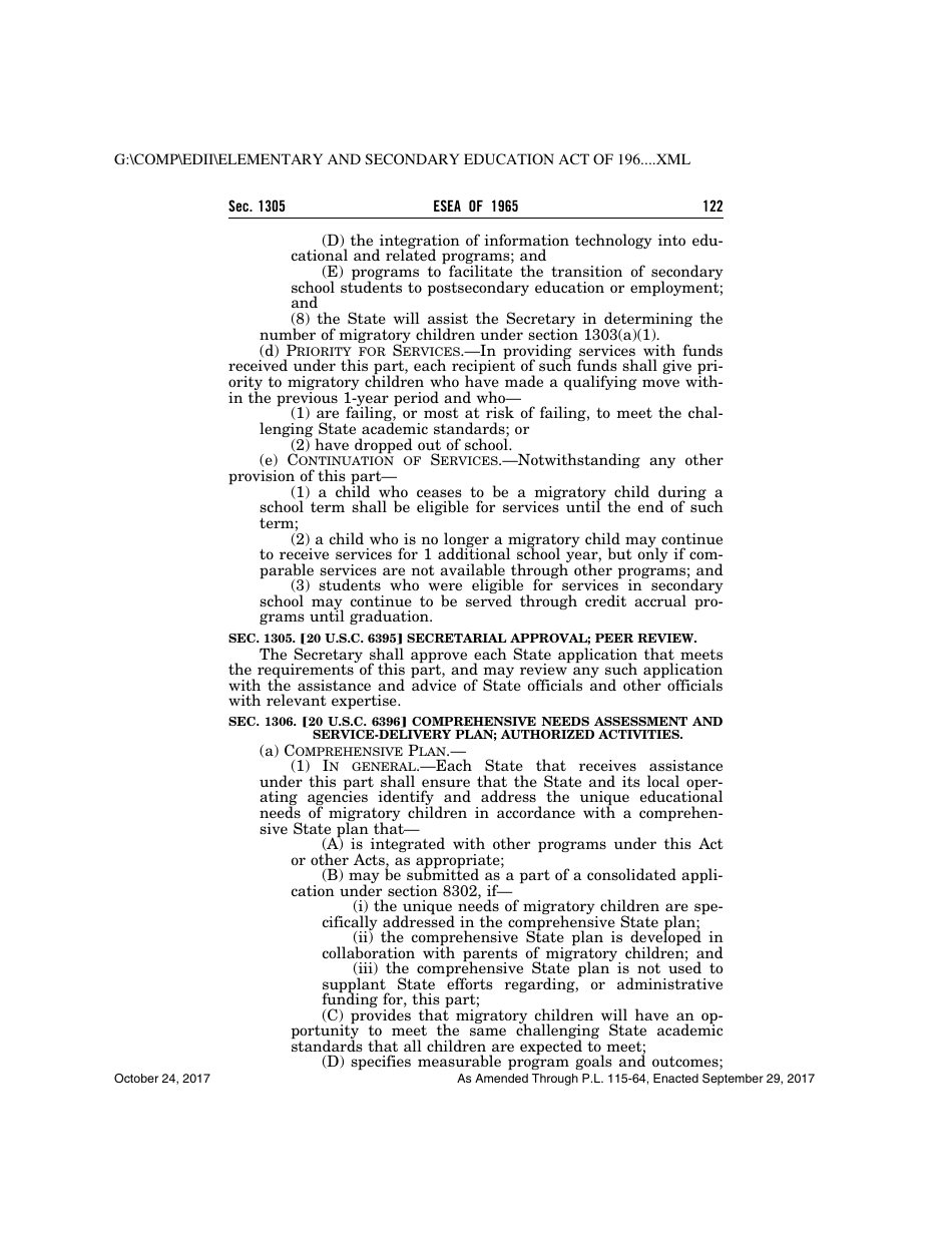 Elementary and Secondary Education Act of 1965, Page 122