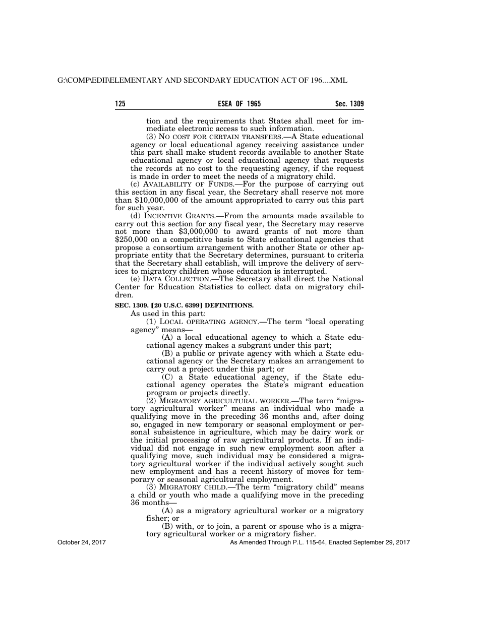 Elementary and Secondary Education Act of 1965, Page 125