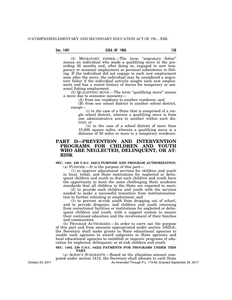Elementary and Secondary Education Act of 1965, Page 126